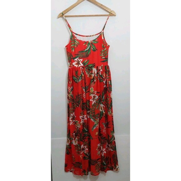 Swimsuit Dress One Piece Red Tropical Beach Vacation Vibes Women's Size Small - Picture 3 of 14